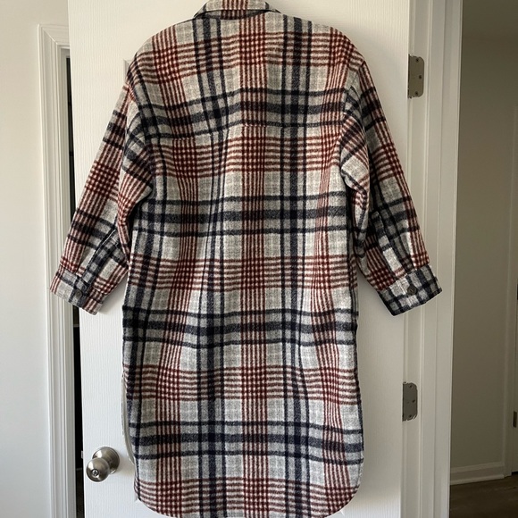 🌟BLOGGERS FAV🌟 ZARA LONG PLAID OVERSHIRT - Picture 10 of 16